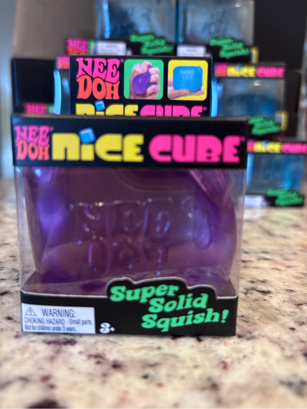 Nee Doh Nice Cube Purple Super Solid Squish Toy Sealed in box Brand New!!!